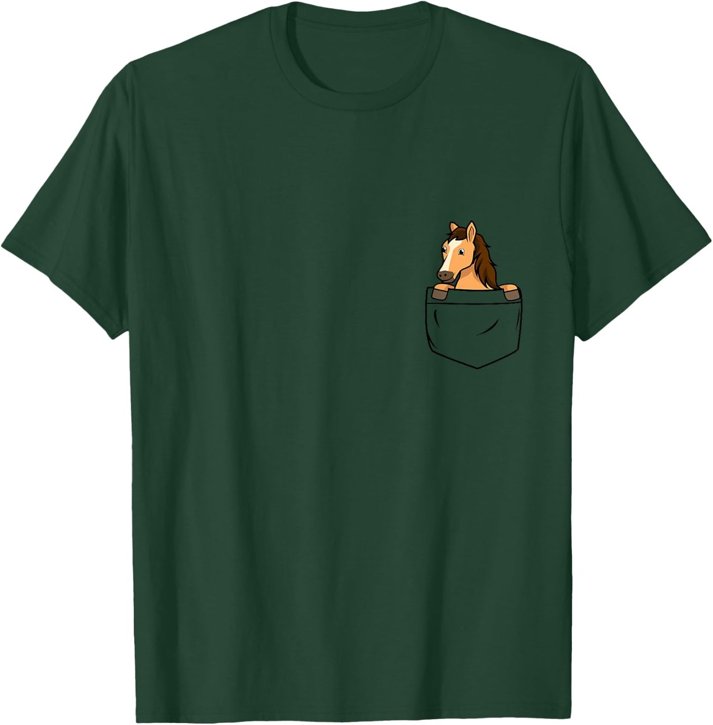 Pocket Horse Funny Cute Animal in your Pocket T-Shirt - T-Shirt | Forest