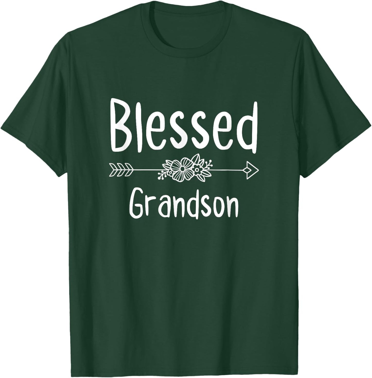 Blessed Grandson Christian Religion Spiritual Birthday T-Shirt - T-Shirt | Forest