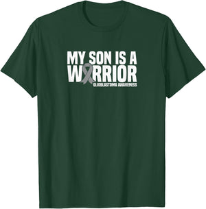 My Son is a Warrior Grey Ribbon GBM Glioblastoma Awareness T-Shirt - T-Shirt | Forest