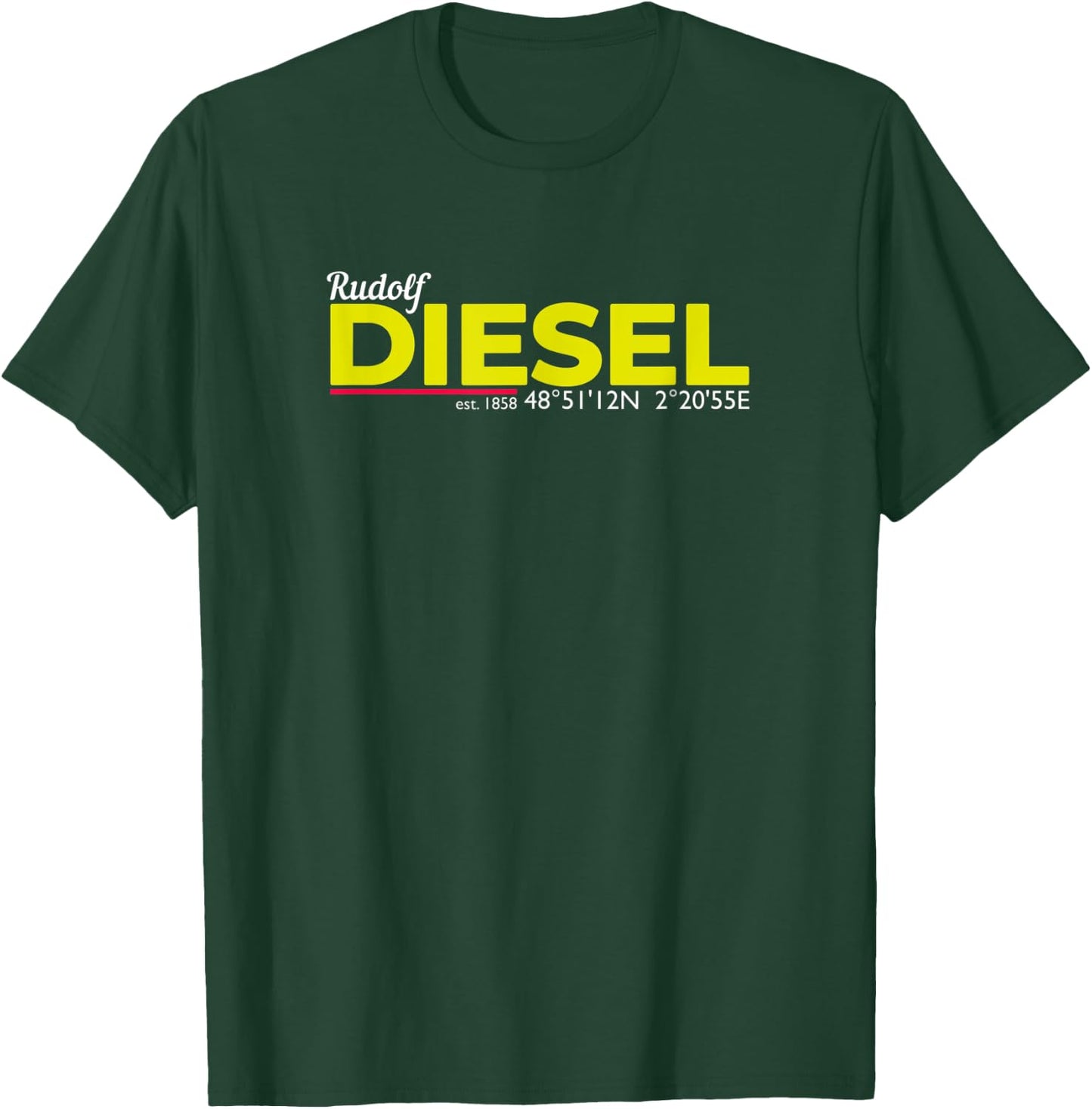 Rudolf Diesel 1858 I Diesel Tuning Diesel Engine I Diesel Tank T-Shirt - T-Shirt | Forest