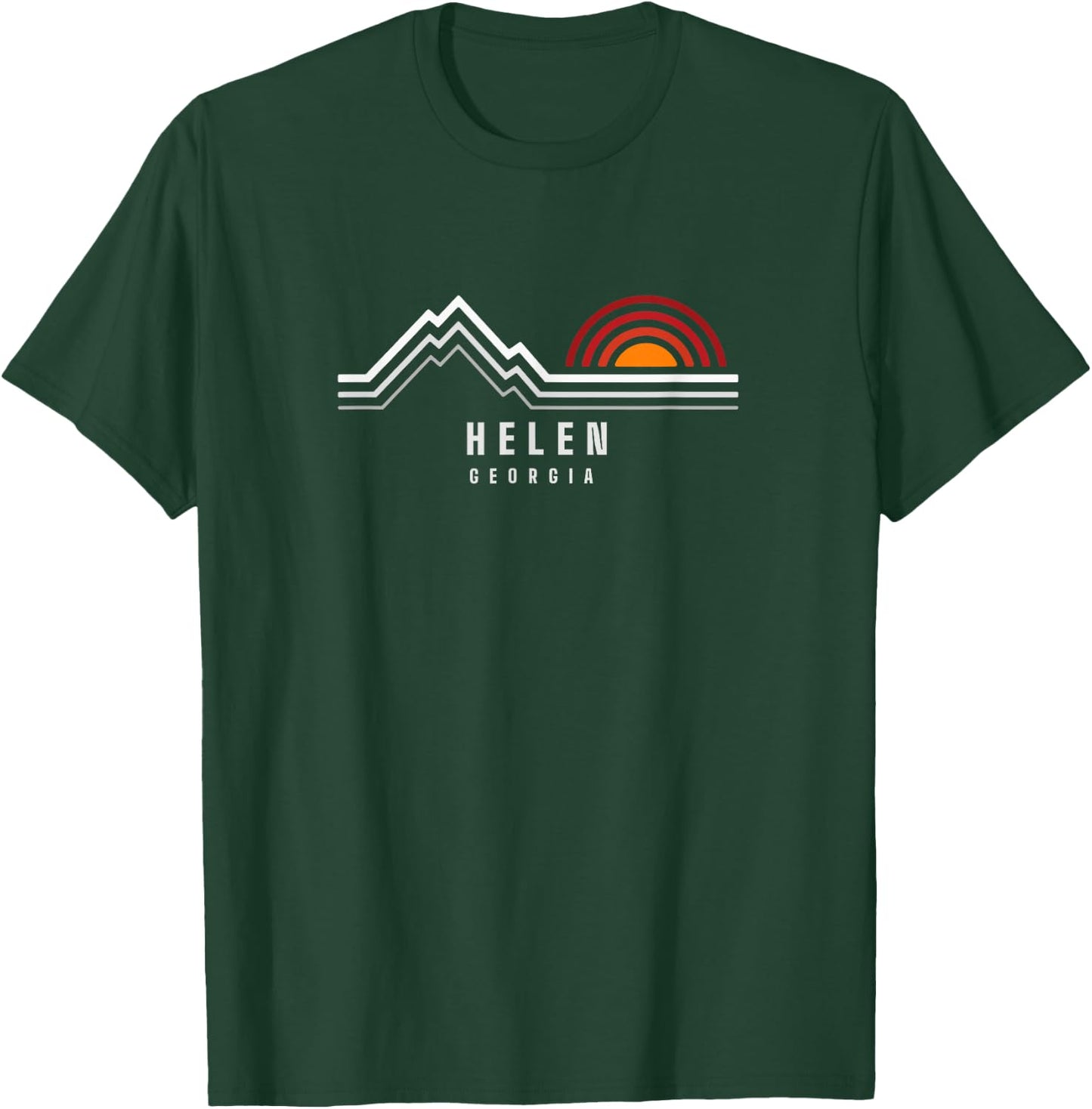 Helen Ga mountains Women's Mountain Sunset Graphic , Black, Small, Short Sleeve, , Classic Fit T-Shirt - T-Shirt | Forest