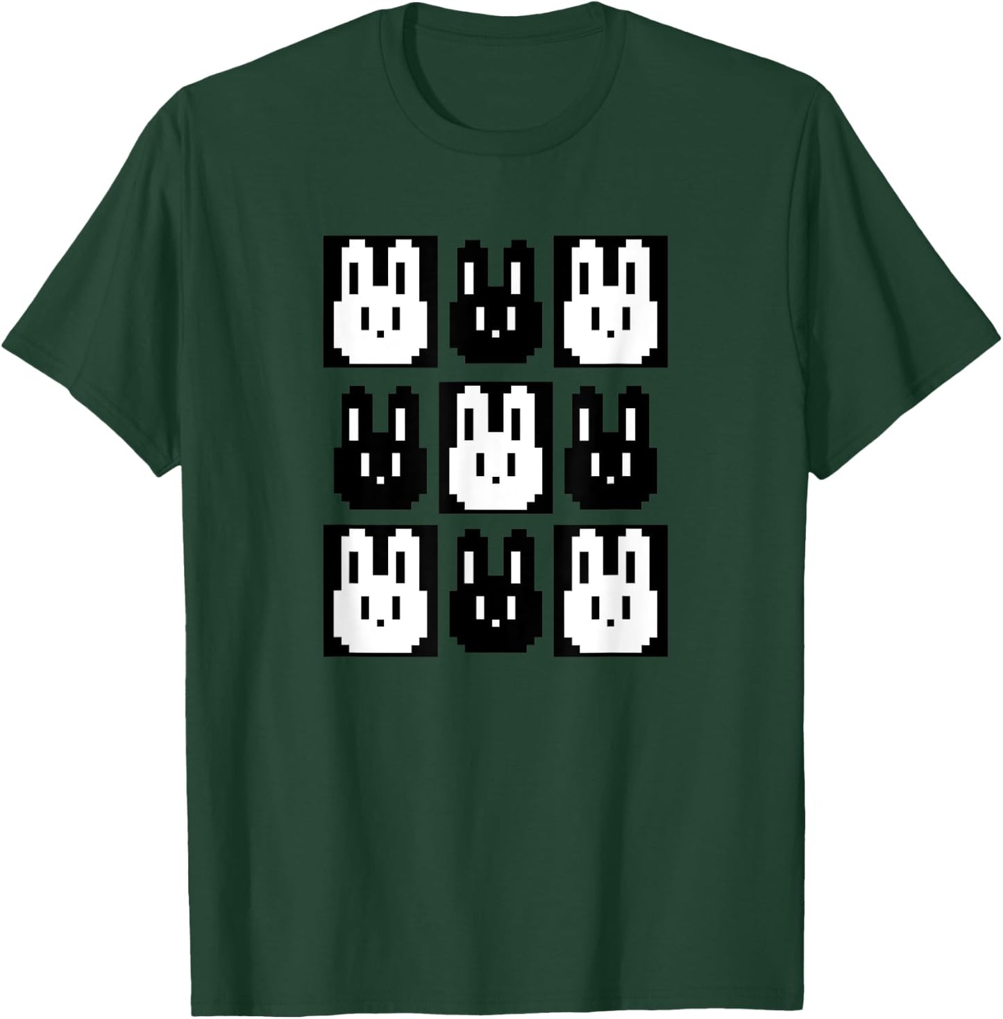 Pixel rabbit retro gaming fun T-Shirt - T-Shirt | Forest