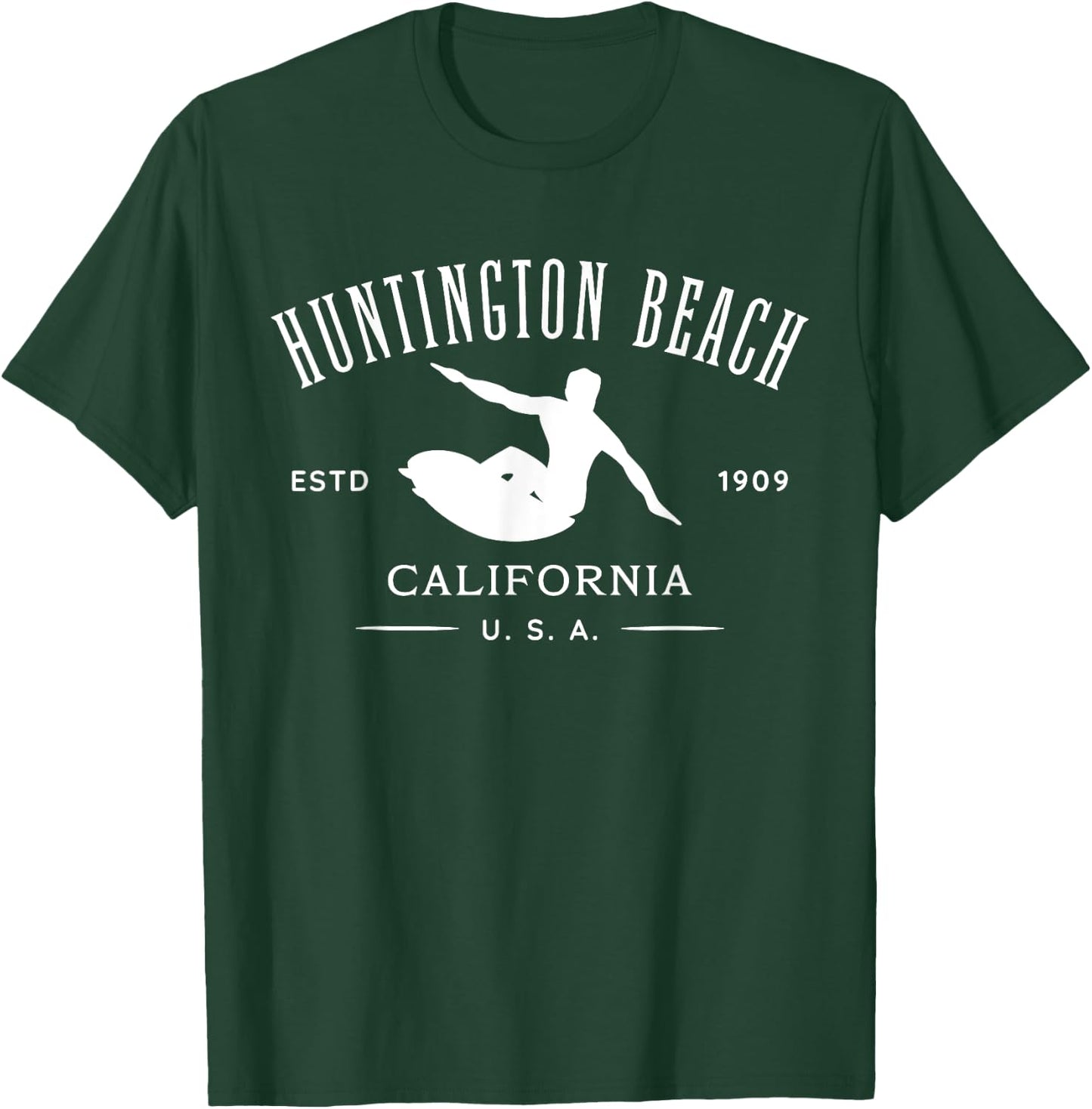 Huntington Beach California Surf Design Men Women Girls Kids T-Shirt - T-Shirt | Forest