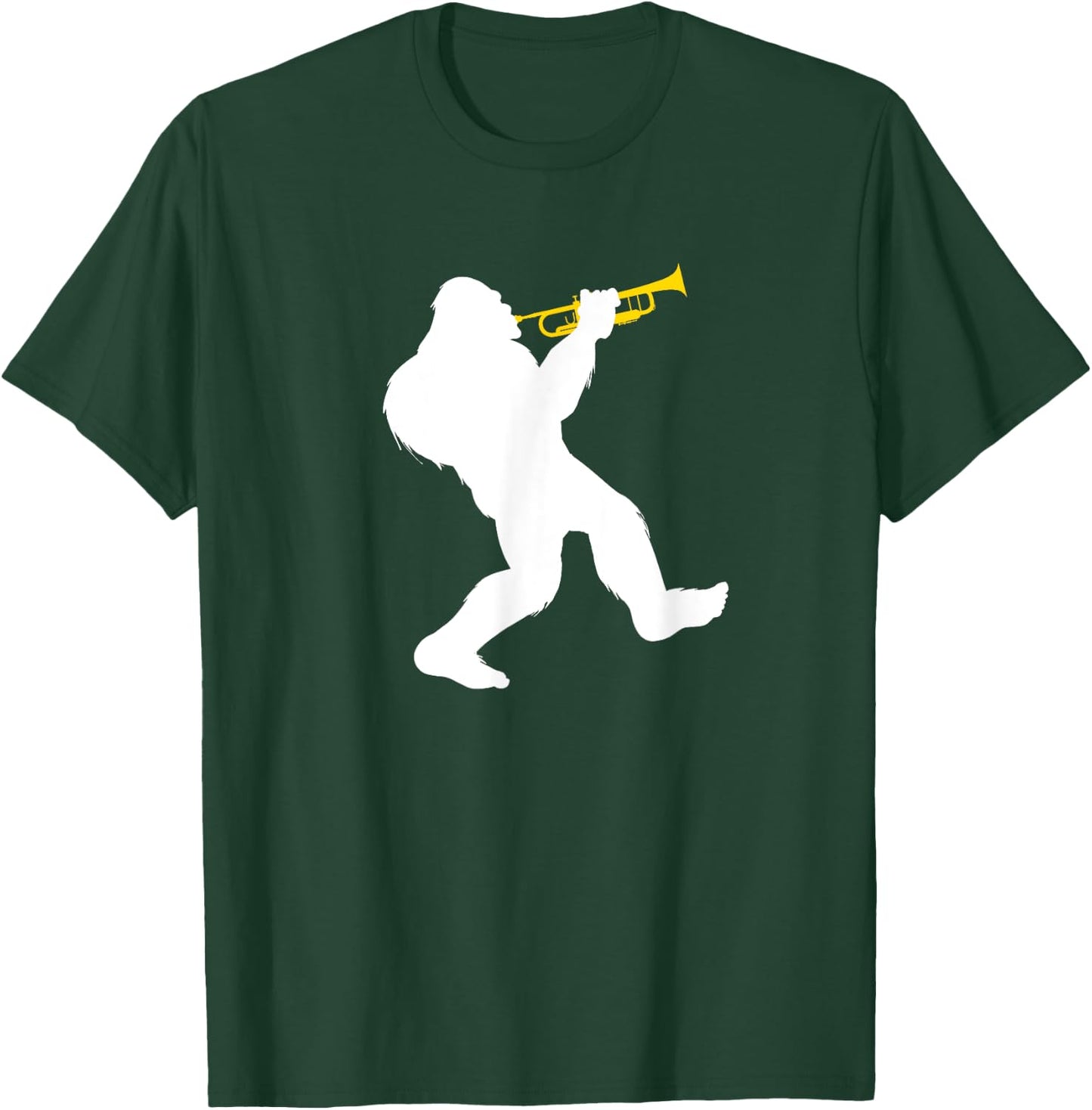 Bigfoot playing a trumpet T-Shirt - T-Shirt | Forest