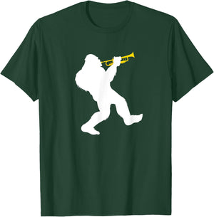 Bigfoot playing a trumpet T-Shirt - T-Shirt | Forest