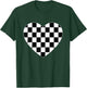 Checkered Love Heart Black White Cute Chess Game Women Men T-Shirt - T-Shirt | Forest