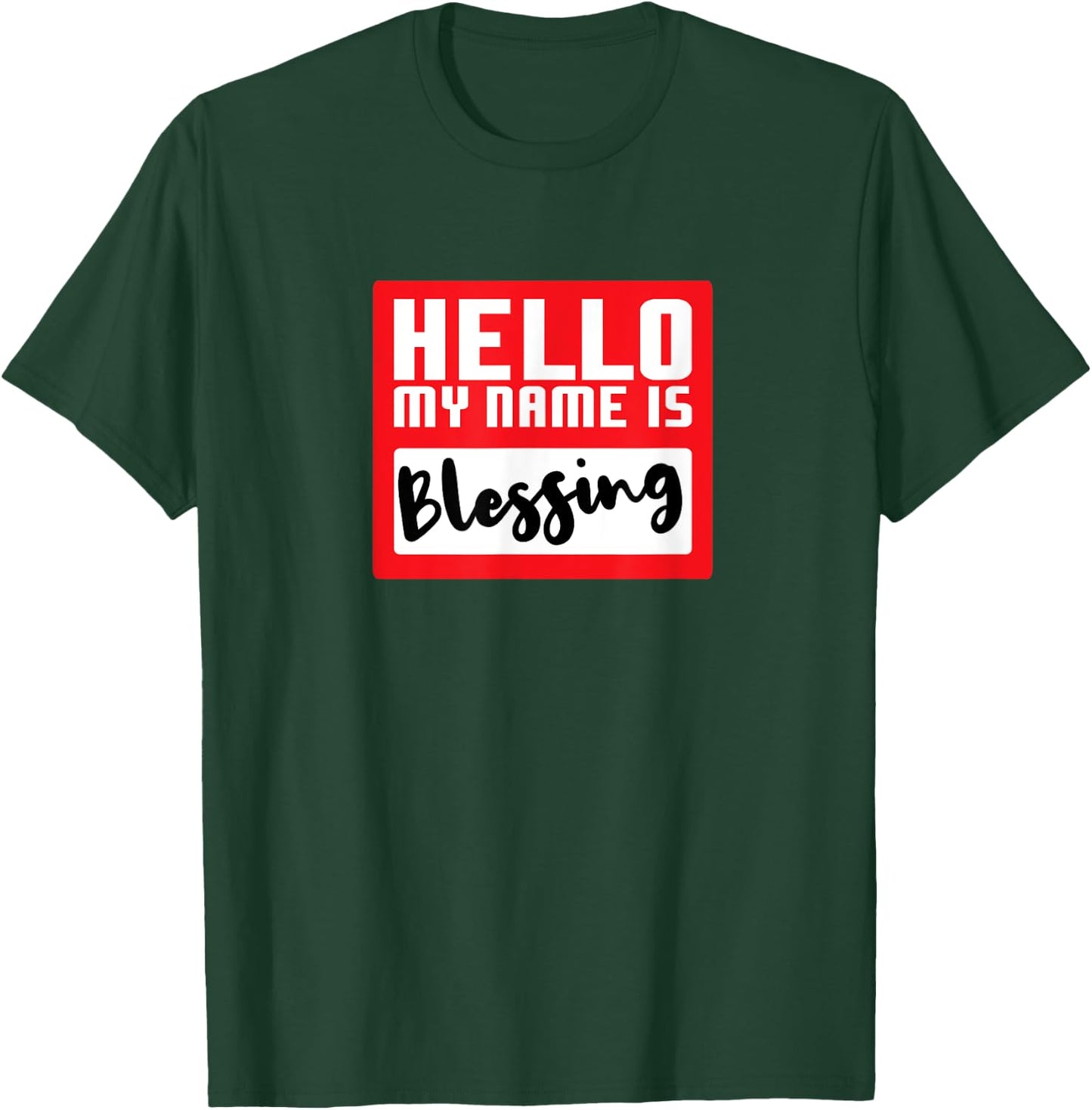 Hello My Name is Blessing in Disguise Funny Halloween Party T-Shirt - T-Shirt | Forest