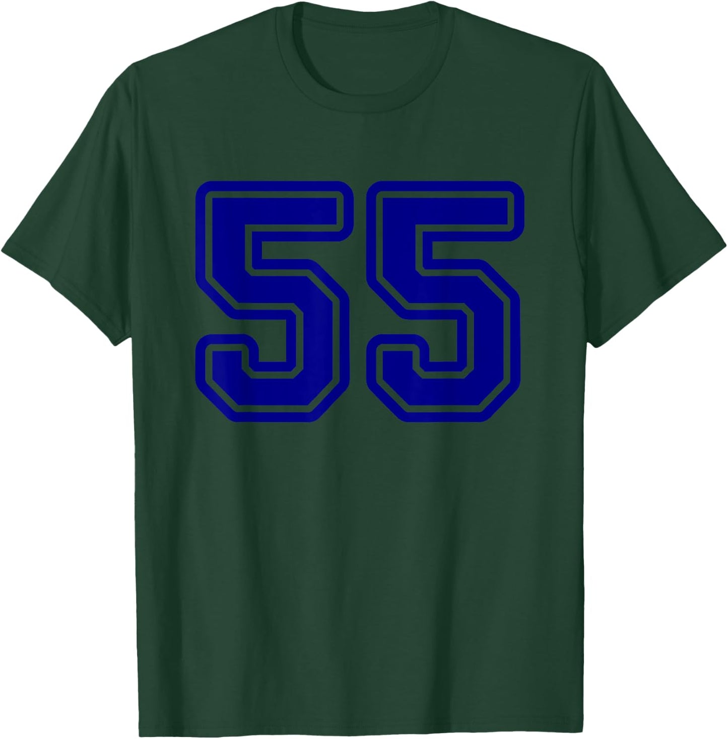 Number #55 Blue Sport Varsity Number 55 T-Shirt - T-Shirt | Forest