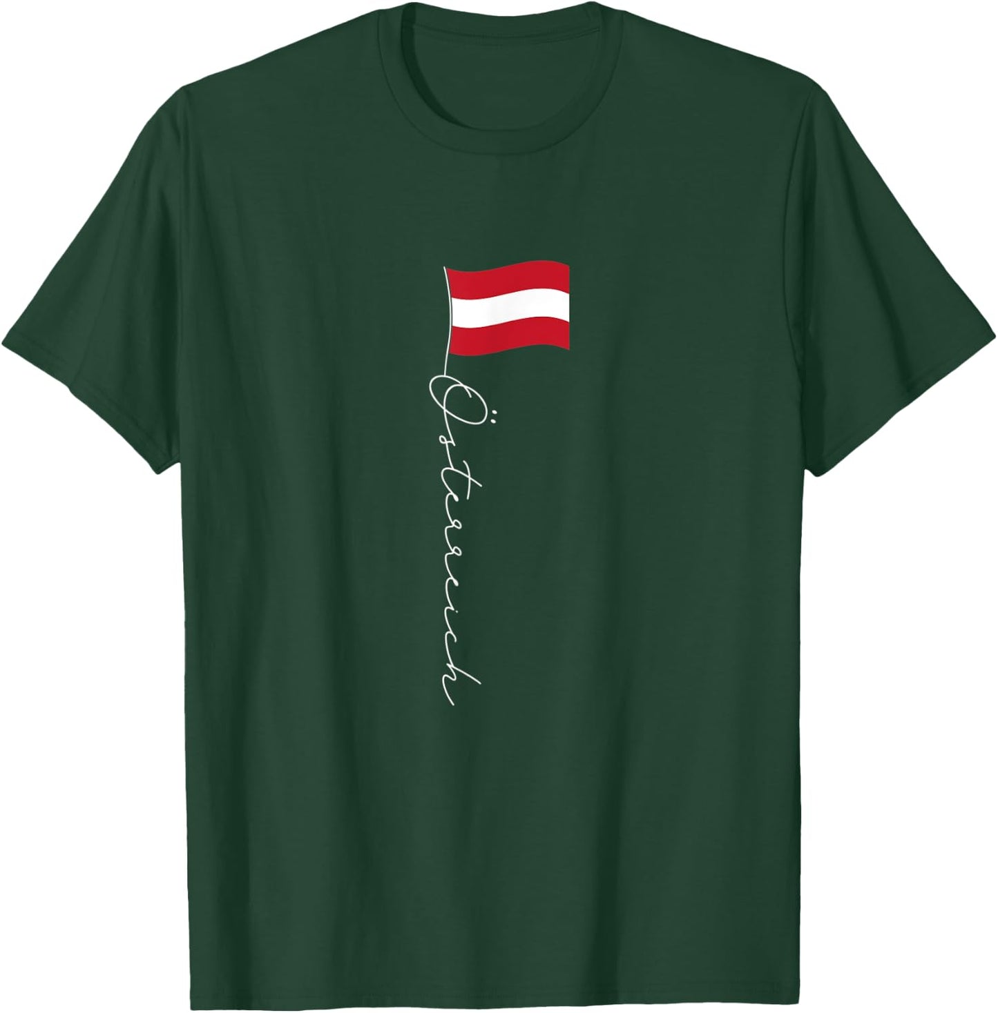 Austria Signature Flag Pole - Patriotic Austrian Flag Women Kids Men T-Shirt - T-Shirt | Forest