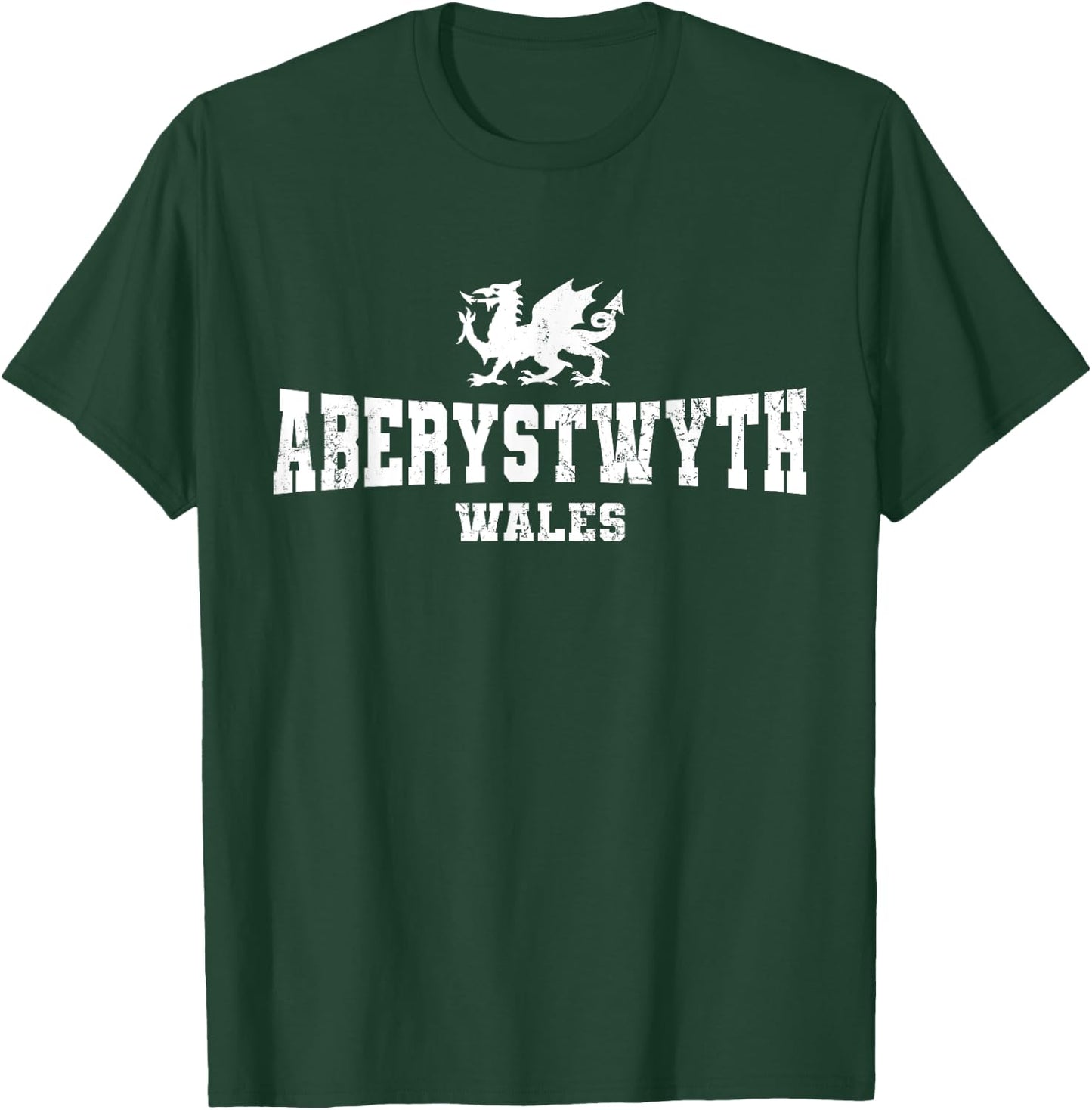 Aberystwyth Wales Welsh Dragon Flag Cymru T-Shirt - T-Shirt | Forest