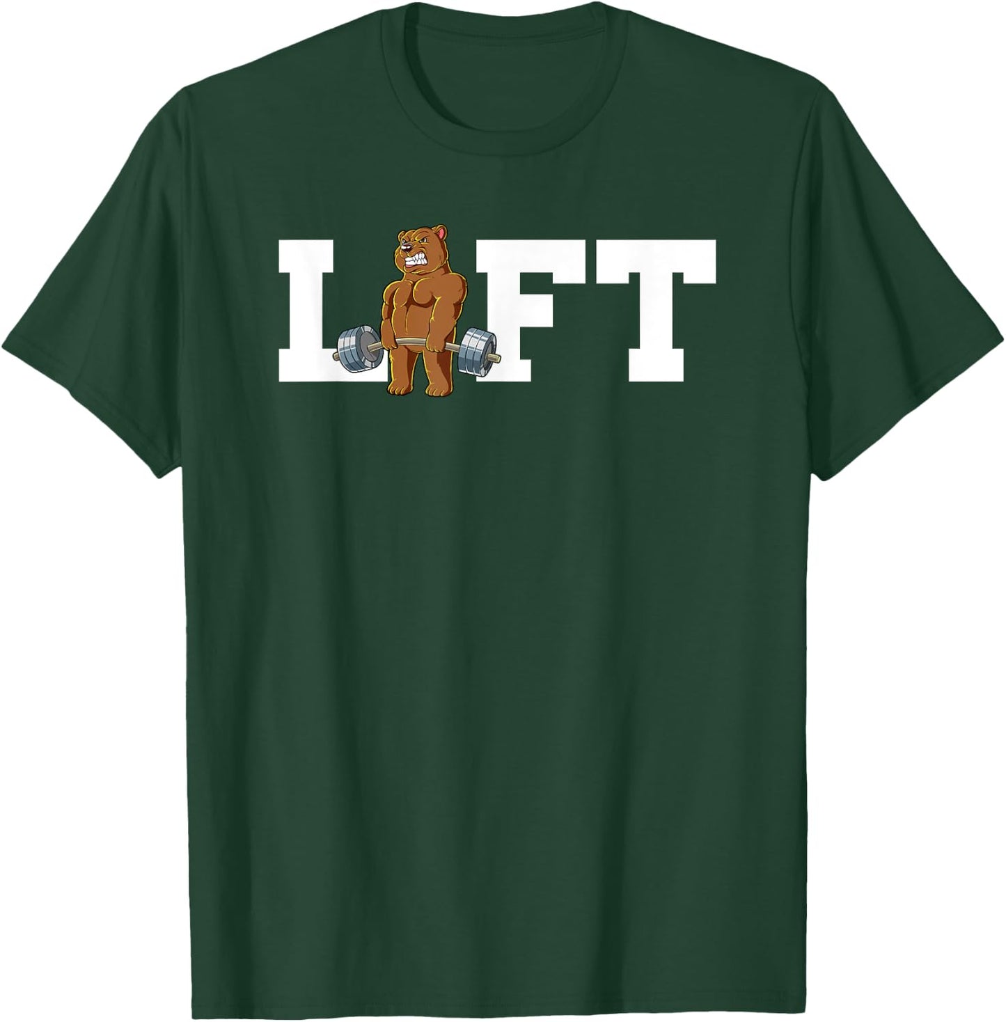 Bear Gym Weight Training Lift Deadlift T-Shirt - T-Shirt | Forest