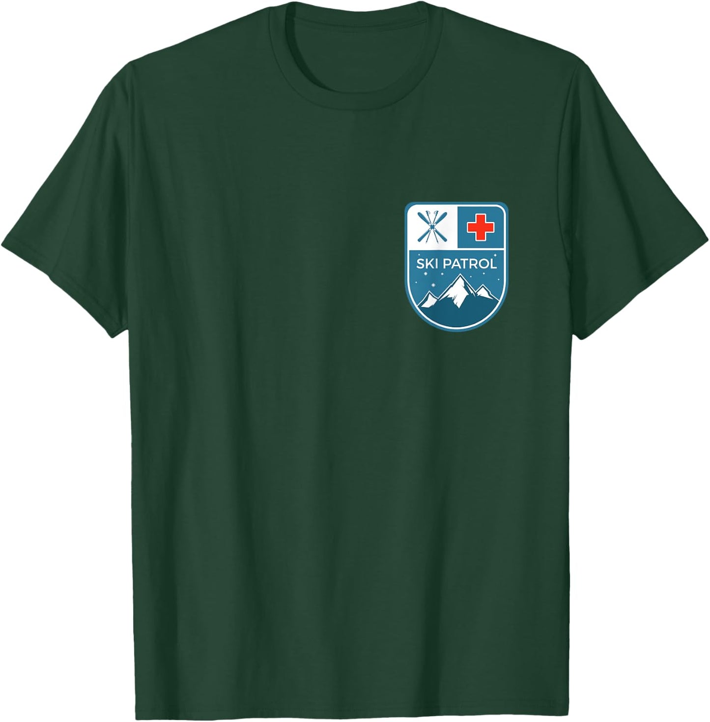 Ski Patrol Logo Pocket Official Skiier Snowboarder Funny T-Shirt - T-Shirt | Forest