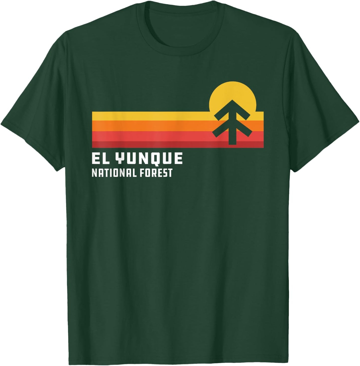 El Yunque National Forest Puerto Rico Retro Style Stripes T-Shirt - T-Shirt | Forest
