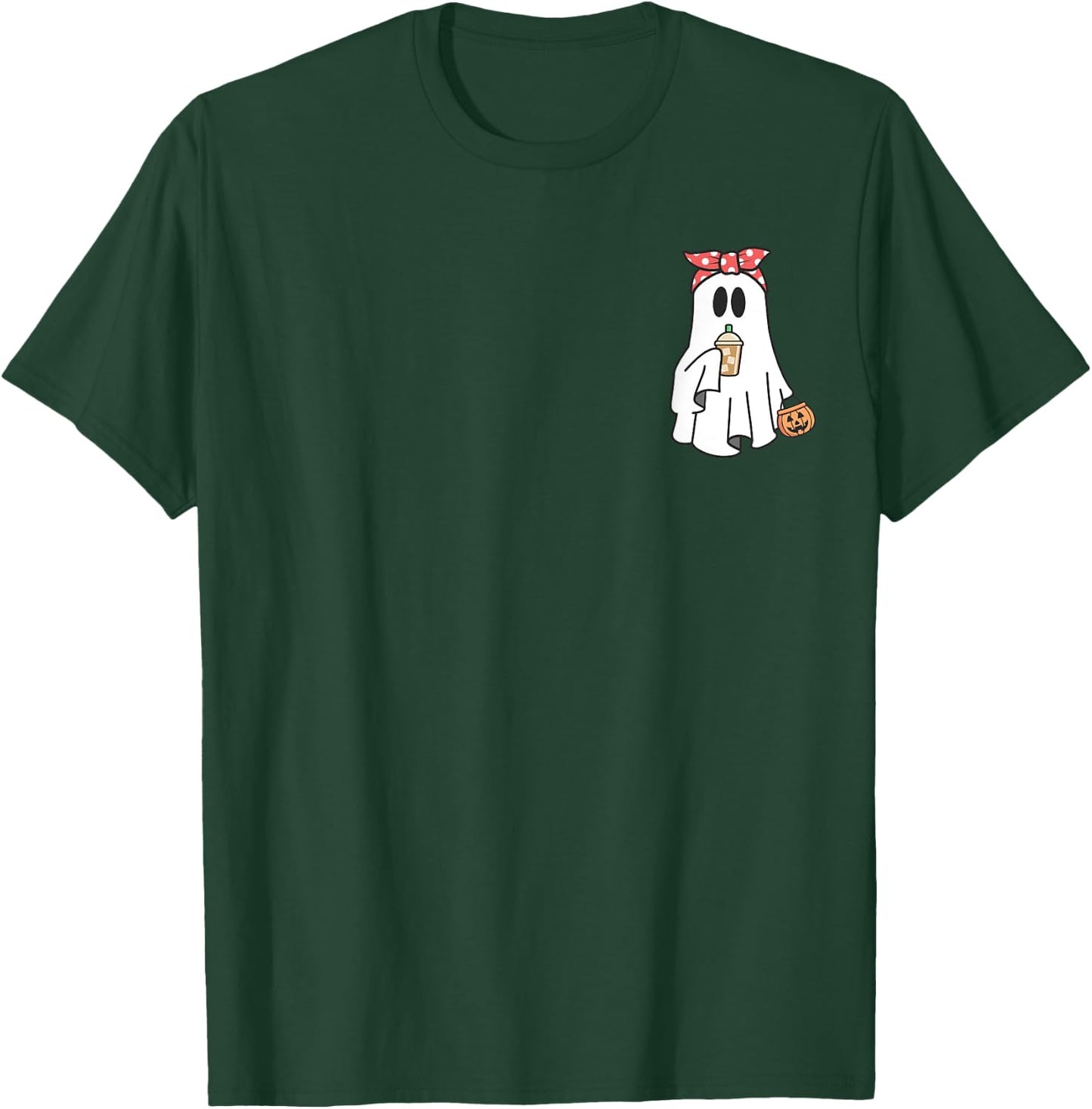 Iced Coffee Ghost Halloween Coffee Lover Spooky Season Women T-Shirt - T-Shirt | Forest