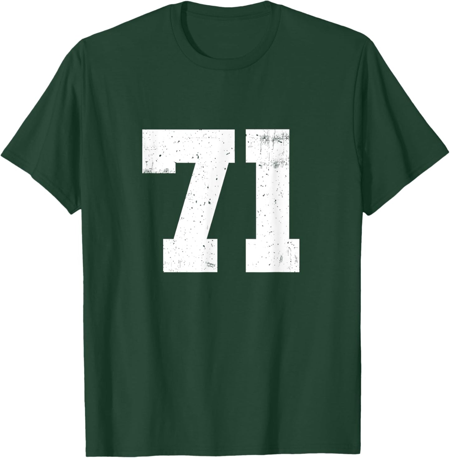 Retro Football Team Number 71 American Rugby Team Numbered T-Shirt - T-Shirt | Forest