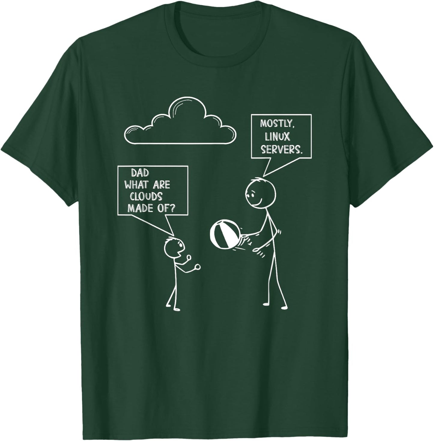 Funny programmer coder joke clouds made of linux servers T-Shirt - T-Shirt | Forest