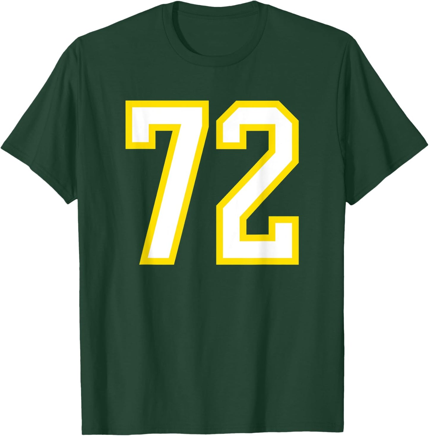 Jersey Number #72 Yellow White Birthday Sports Number 72 T-Shirt - T-Shirt | Forest