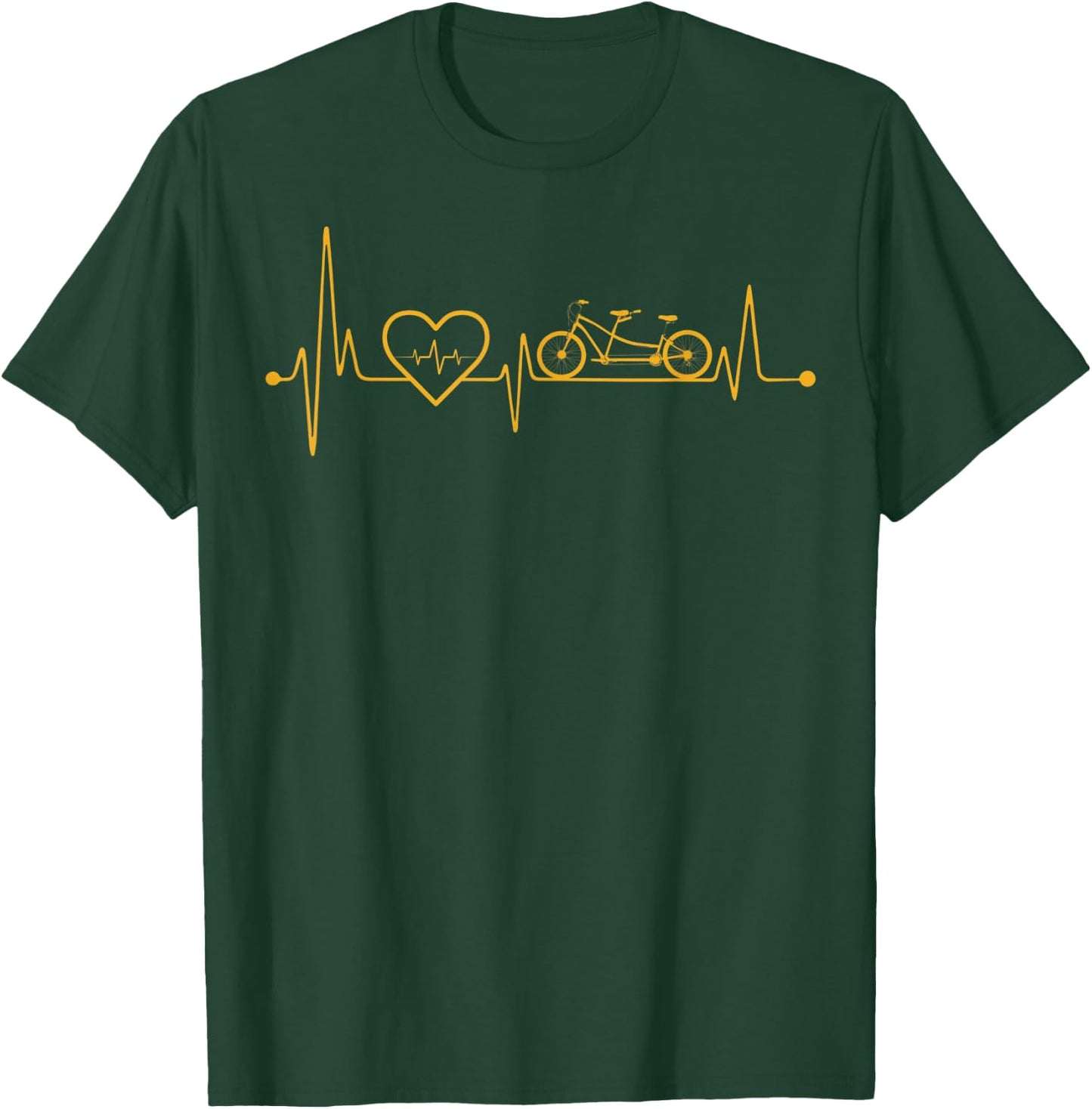 Tandem Bicycle Heartbeat Bike T-Shirt - T-Shirt | Forest