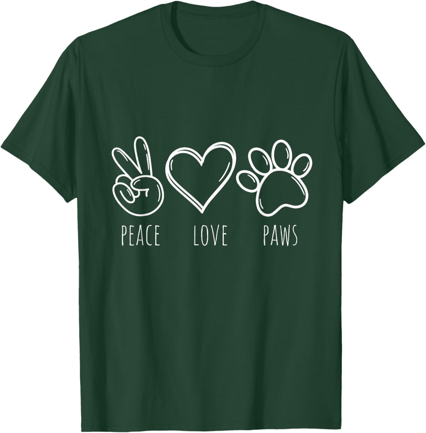 Peace Love Dogs Paws T-Shirt - T-Shirt | Forest