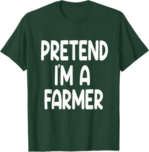 Pretend I'm A farmer Funny Last Minute Halloween Costume T-Shirt - T-Shirt | Forest