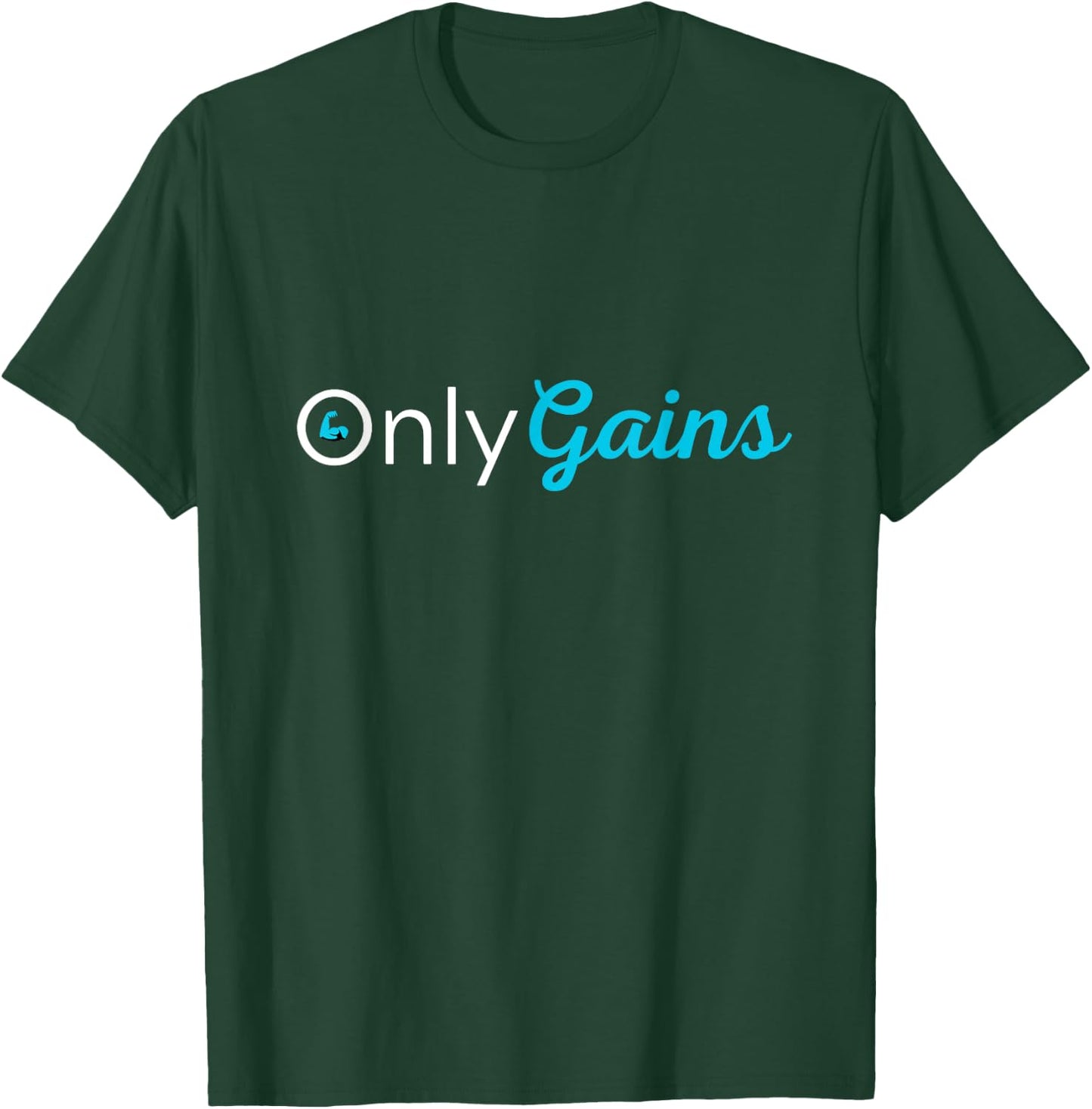 Only Gains, Funny Gym Workout Bodybuilding Weightlifting T-Shirt - T-Shirt | Forest