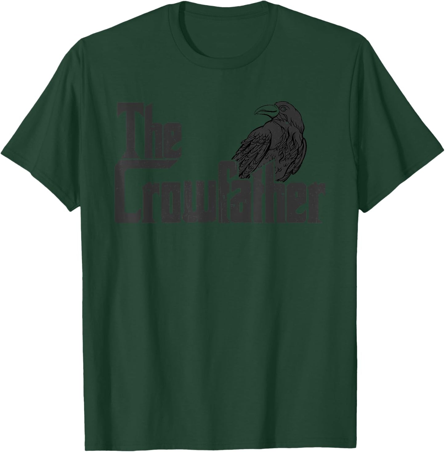 The Crowfather Raven Graphic Black Crow T-Shirt - T-Shirt | Forest