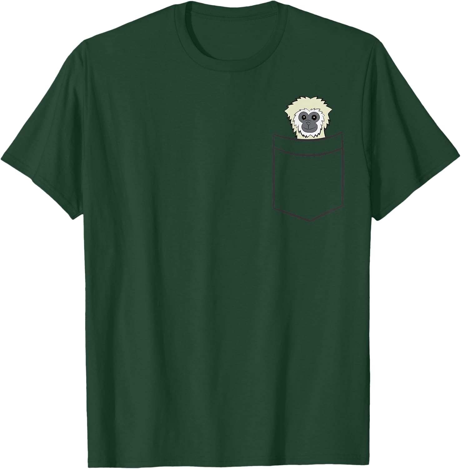 Gibbon Monkey In a Pocket Funny Pocket Gibbon T-Shirt - T-Shirt | Forest