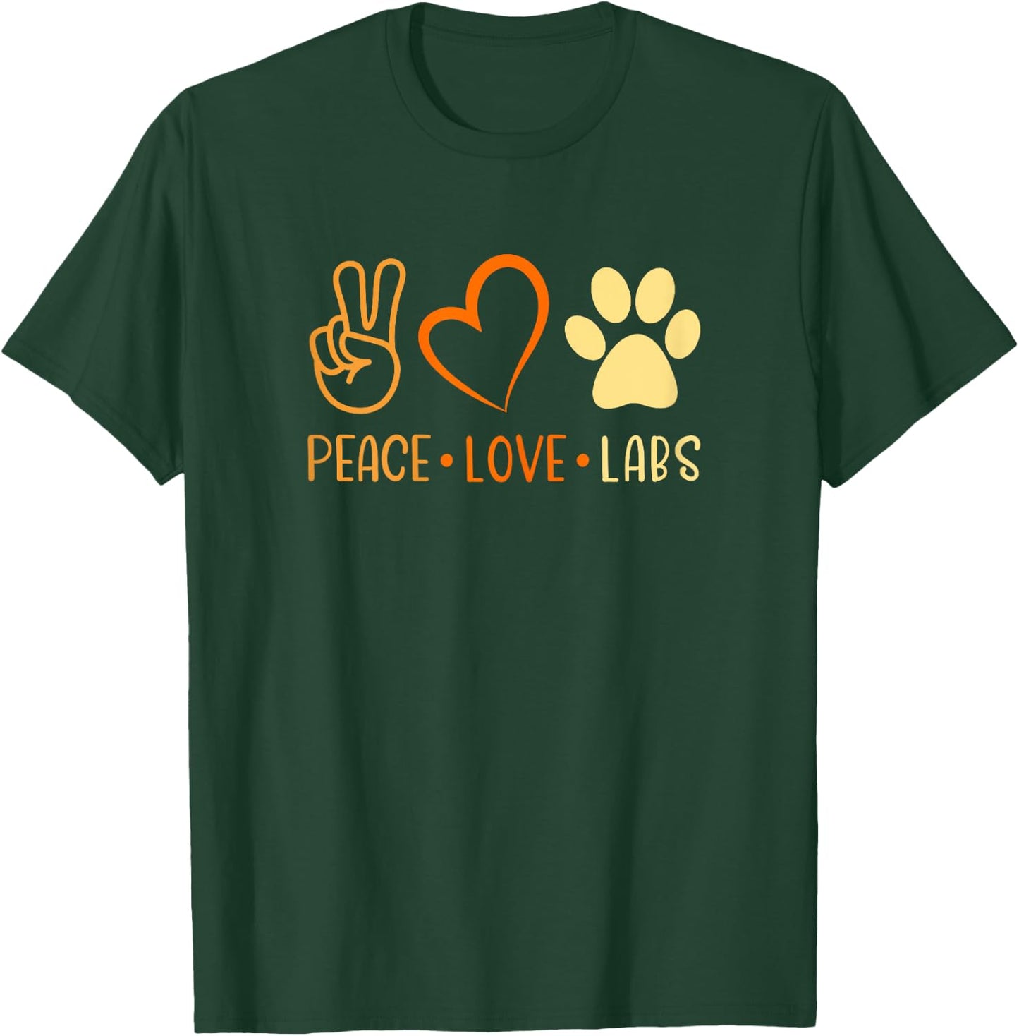 Peace Love Yellow Labs Labrador Lab Mom Fall Autumn T-Shirt - T-Shirt | Forest