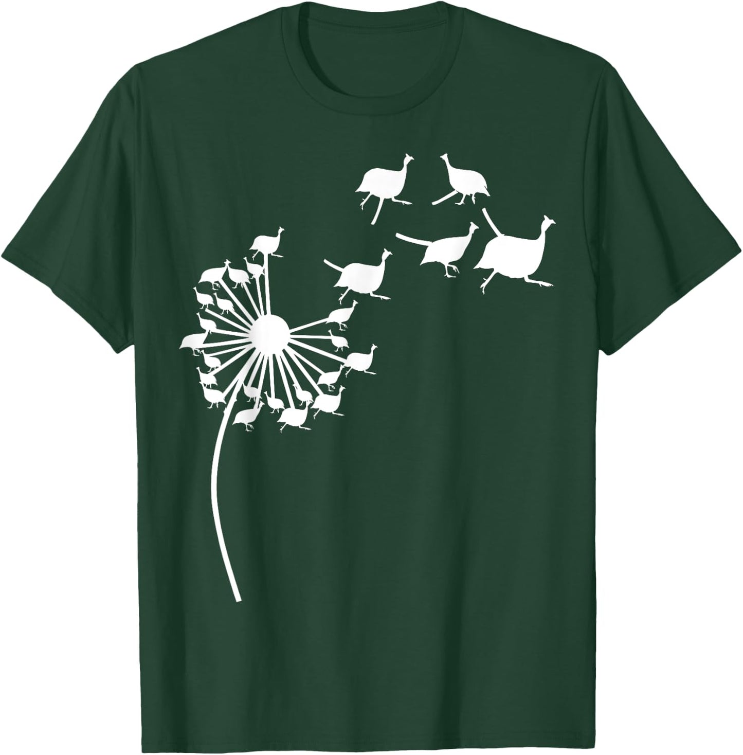 Dandelion Guinea fowl Flower, Floral Guinea fowl Tree T-Shirt - T-Shirt | Forest