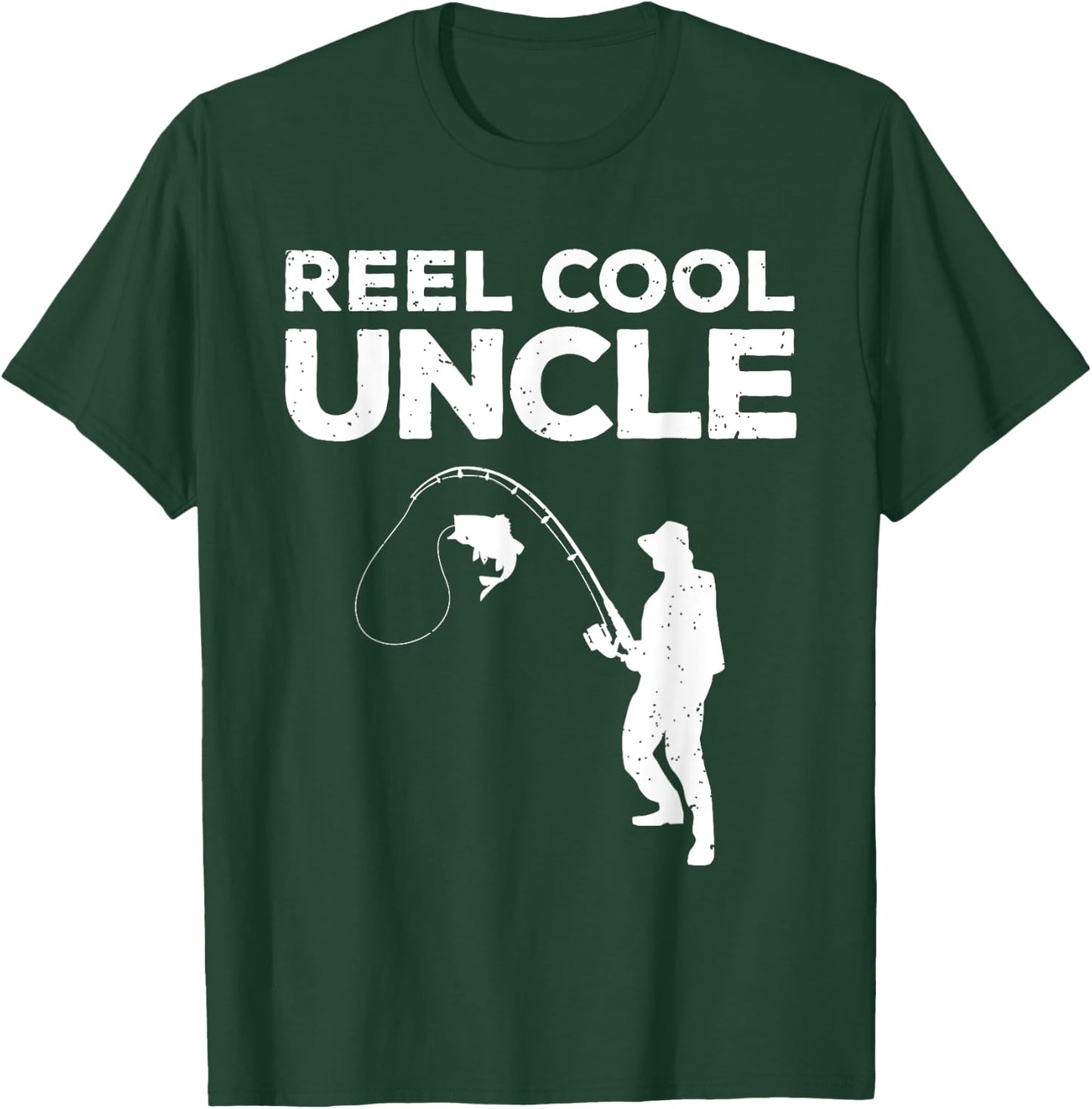 Funny First Time Uncle Design Reel Fishing Lover T-Shirt - T-Shirt | Forest