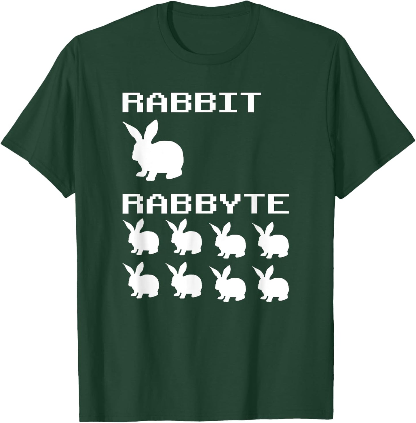 Rabbit & Rabbyte Computer Coding Nerds Jokes Programmer T-Shirt - T-Shirt | Forest
