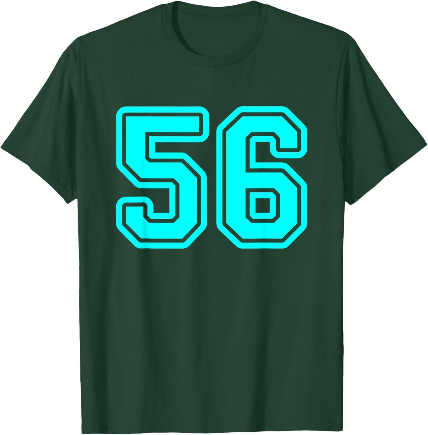 Number #56 Cyan Sport Number 56 T-Shirt - T-Shirt | Forest