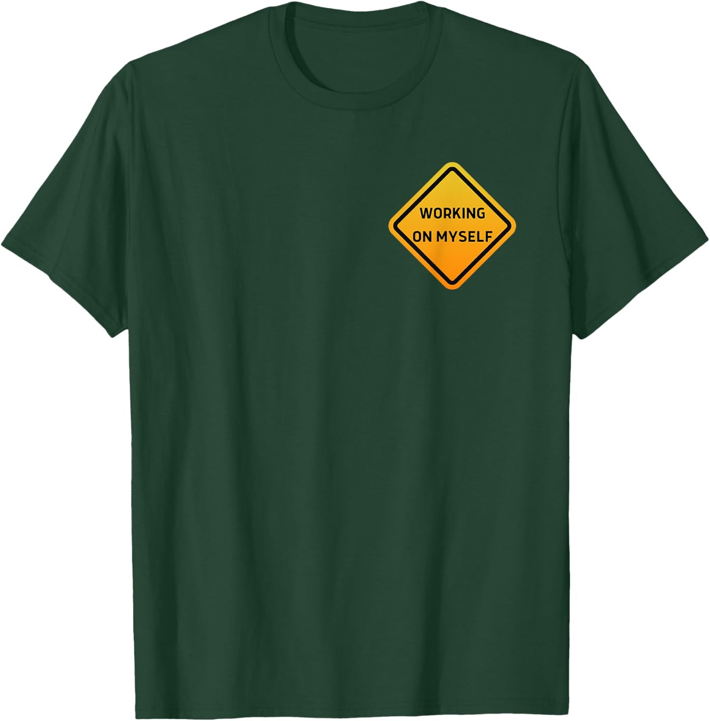 Gym Pump Cover Working on Myself Graphic T-Shirt - T-Shirt | Forest