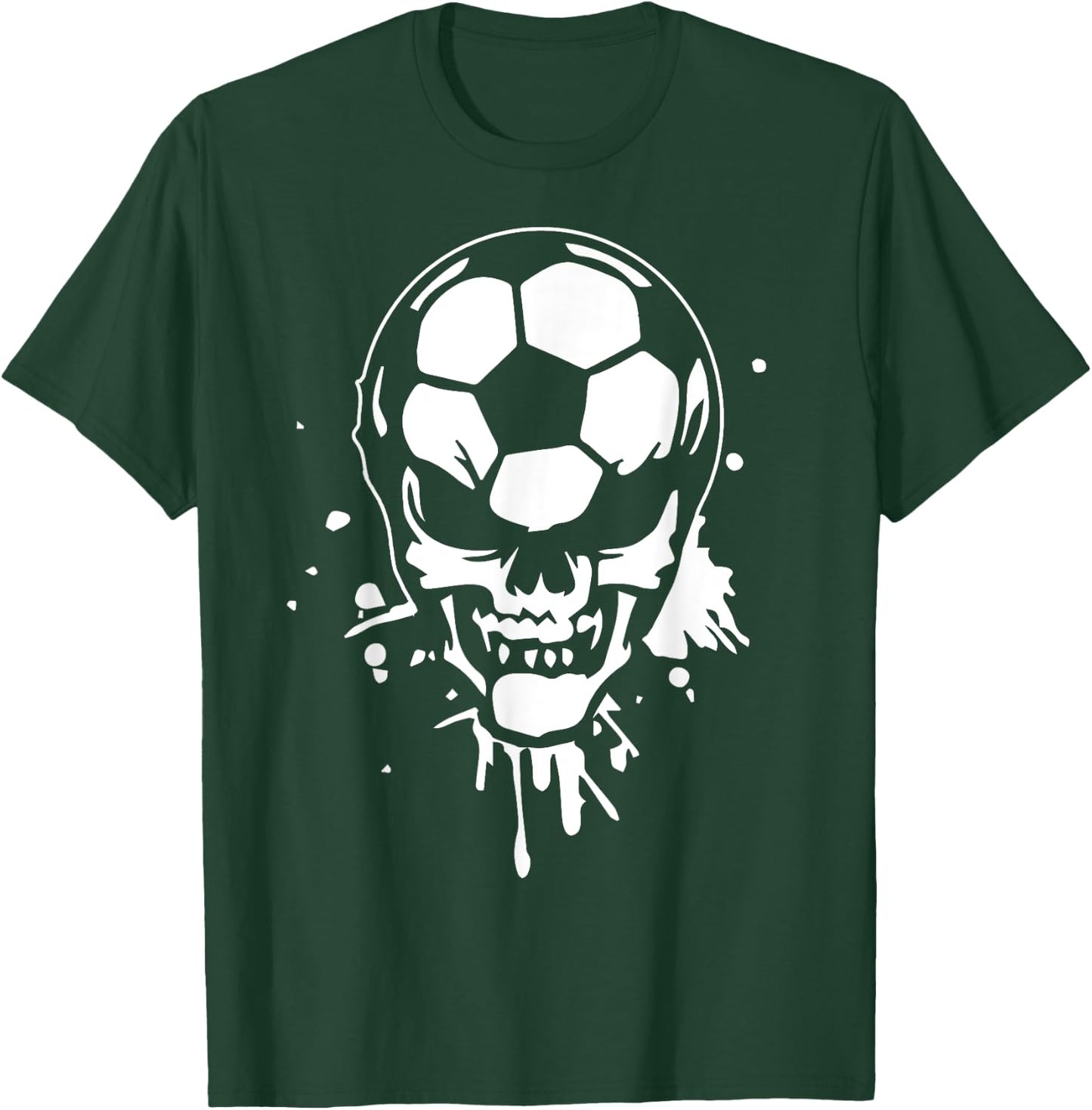 Soccer Skeleton Funny Player Halloween Skull Hallows' Day T-Shirt - T-Shirt | Forest