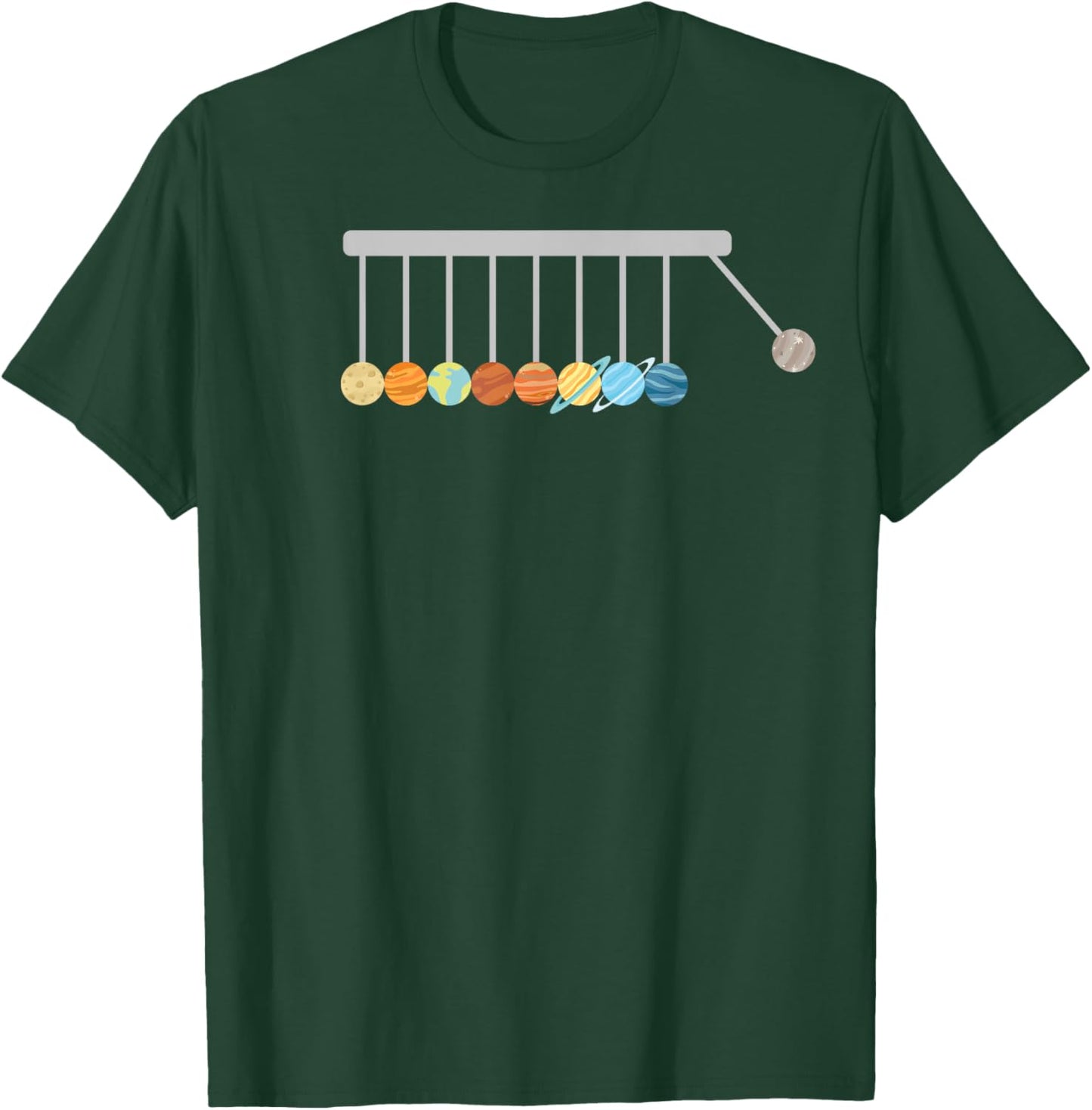 Nerdy Funny Planets Newton's Cradle Space Science Teacher Women Kids T-Shirt - T-Shirt | Forest