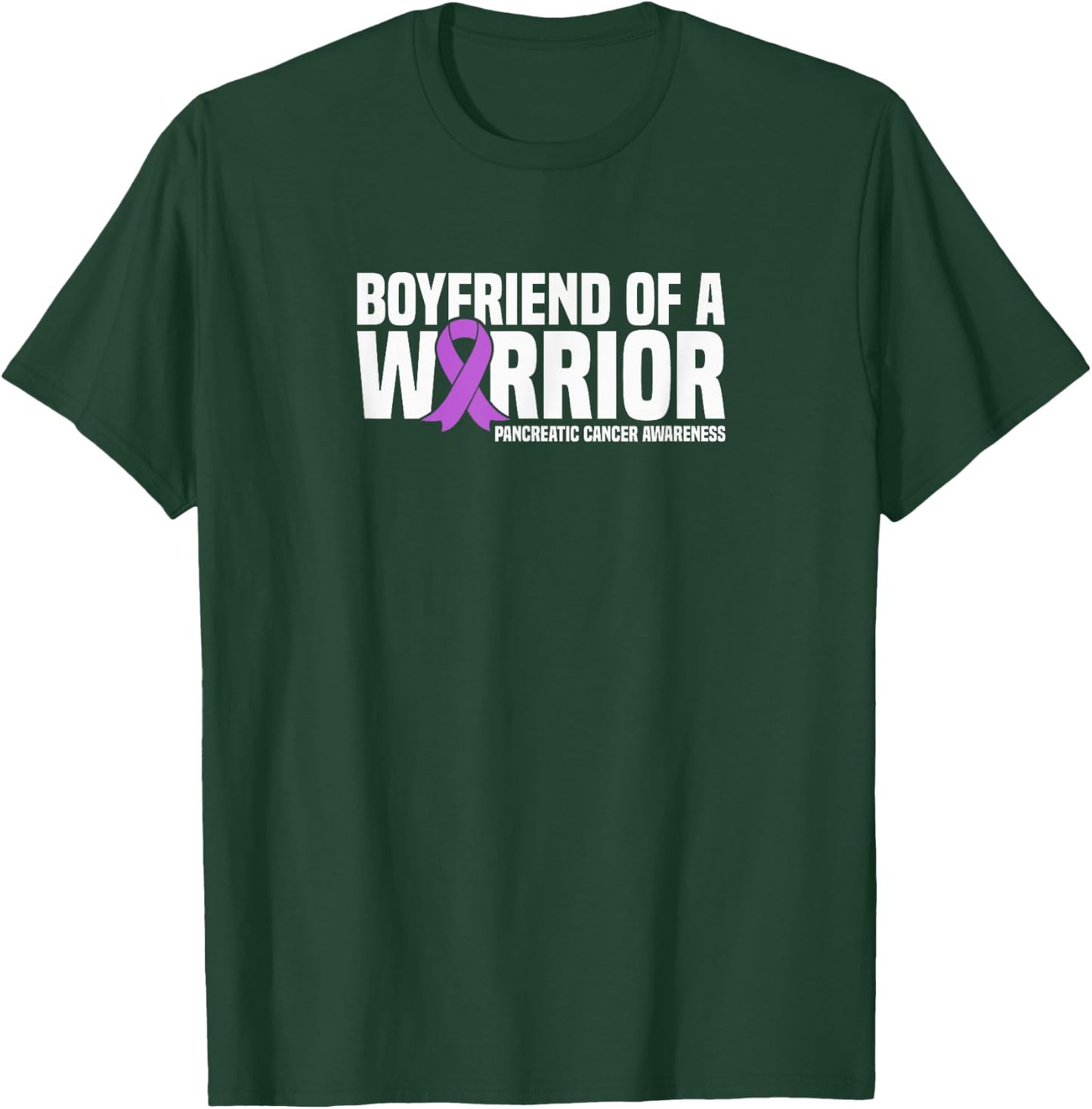 Boyfriend of a Warrior Pancreatic Cancer Awareness T-Shirt - T-Shirt | Forest