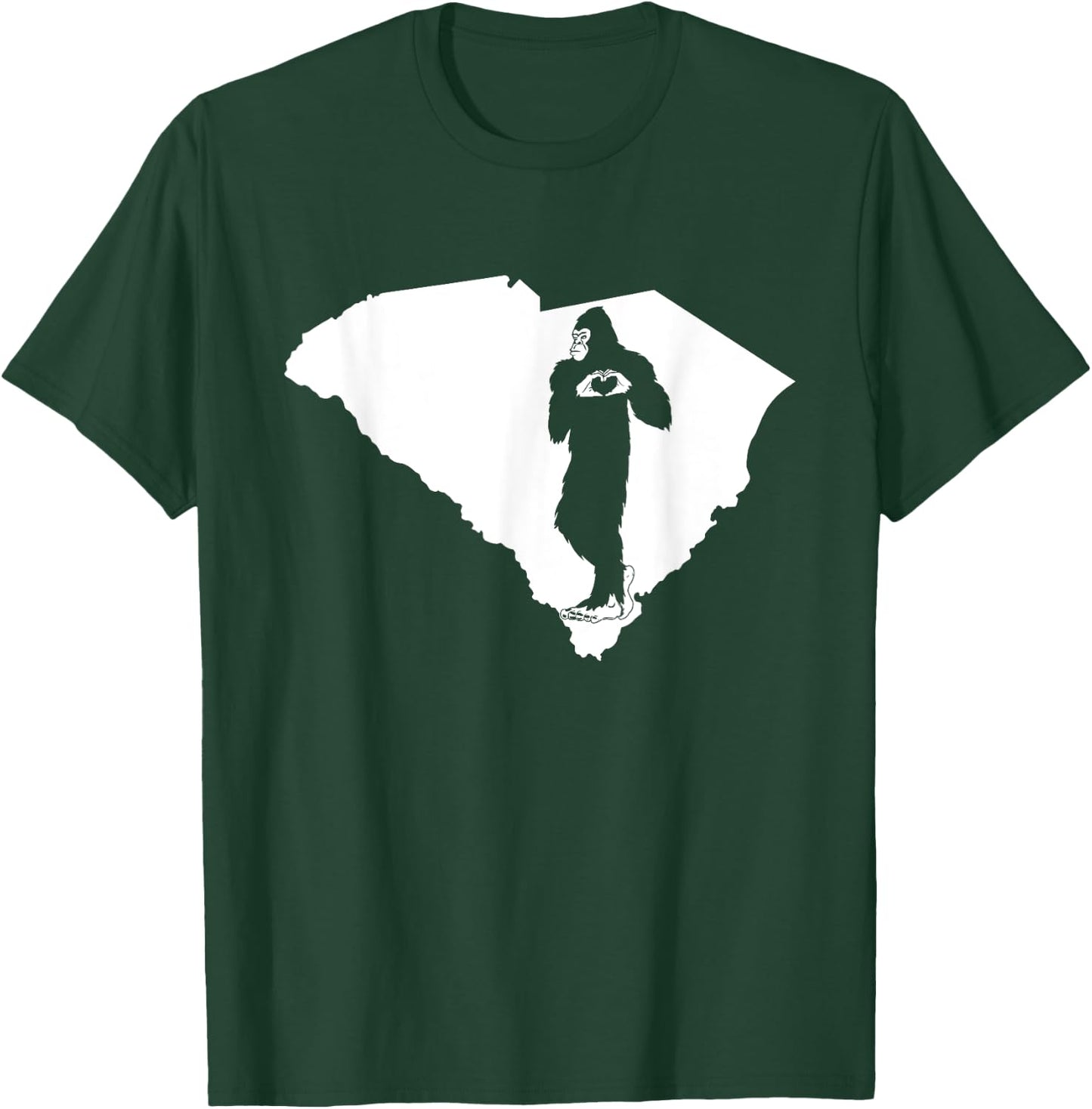 Bigfoot South Carolina State Pride Funny Sasquatch Love Map T-Shirt - T-Shirt | Forest