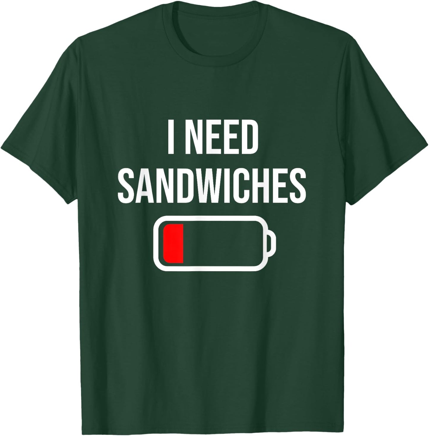 Funny Drink And Food Lover - I Need Sandwiches - Eat Cooking Funny Food Sandwiches - Black - Small - -Adults, Kids - Short Sleeve - Cotton 65%, Polyester 35% T-Shirt - T-Shirt | Forest