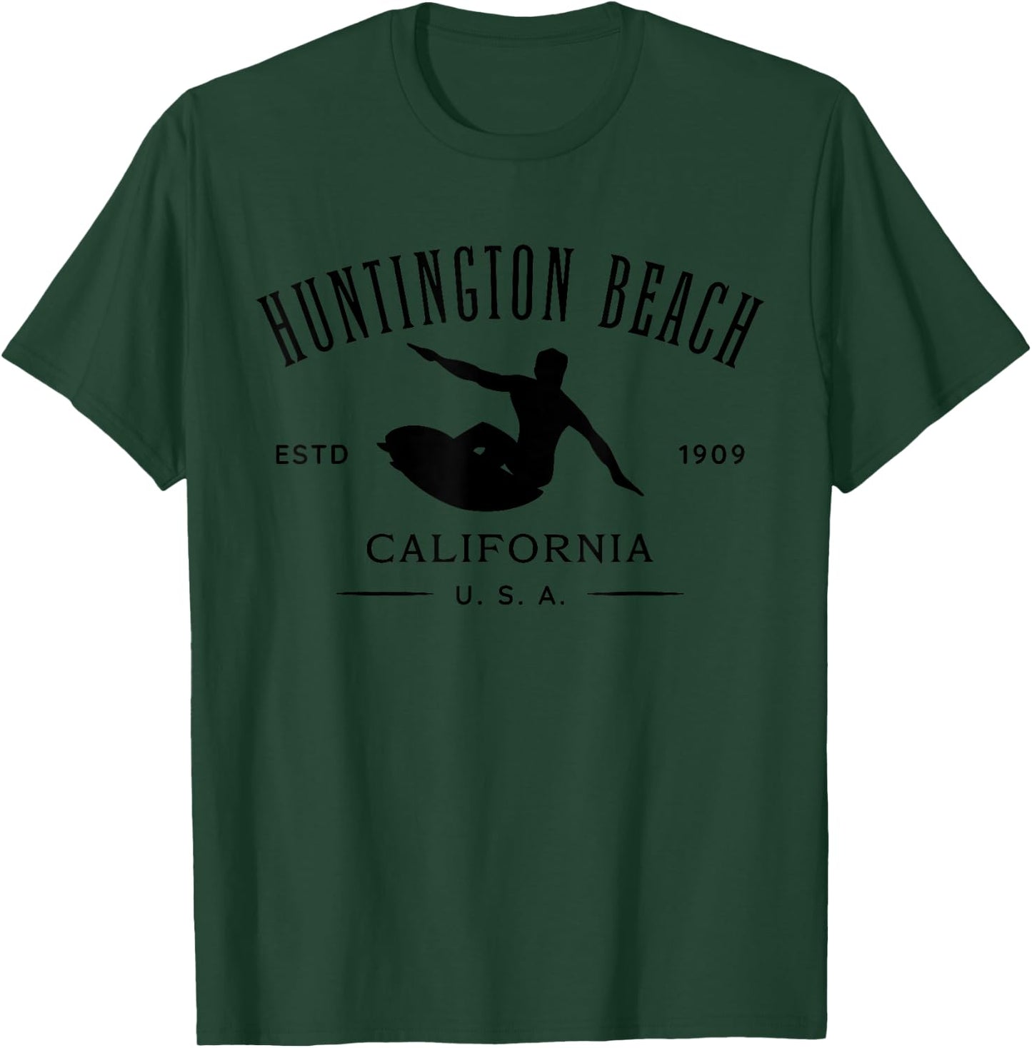 Huntington Beach California Surf Design Women Girls Kids T-Shirt - T-Shirt | Forest