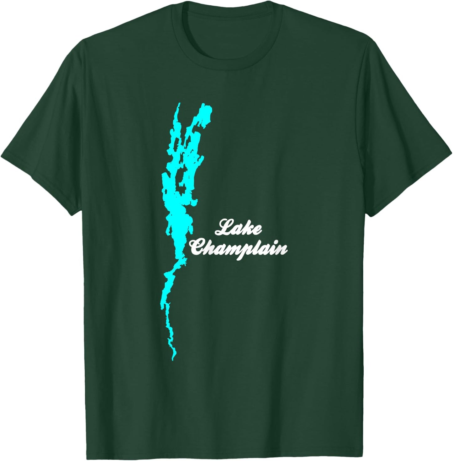 Minimalist Lake Champlain, New York and Vermont T-Shirt - T-Shirt | Forest