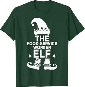 I'm The Food Service Worker Elf Holiday Matching Christmas T-Shirt - T-Shirt | Forest