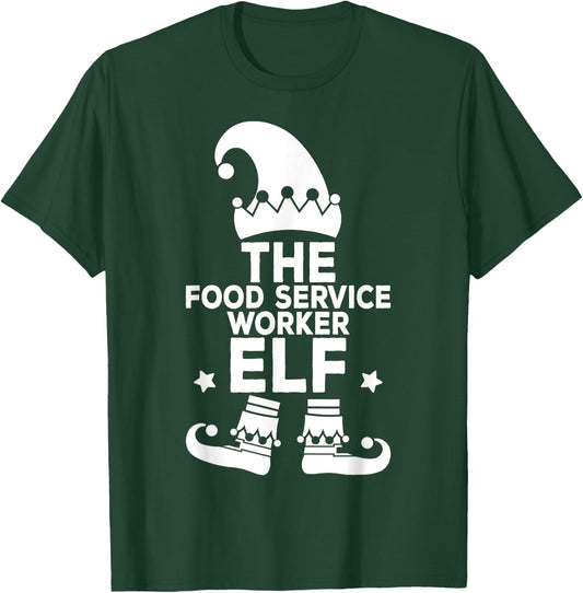 I'm The Food Service Worker Elf Holiday Matching Christmas T-Shirt - T-Shirt | Forest