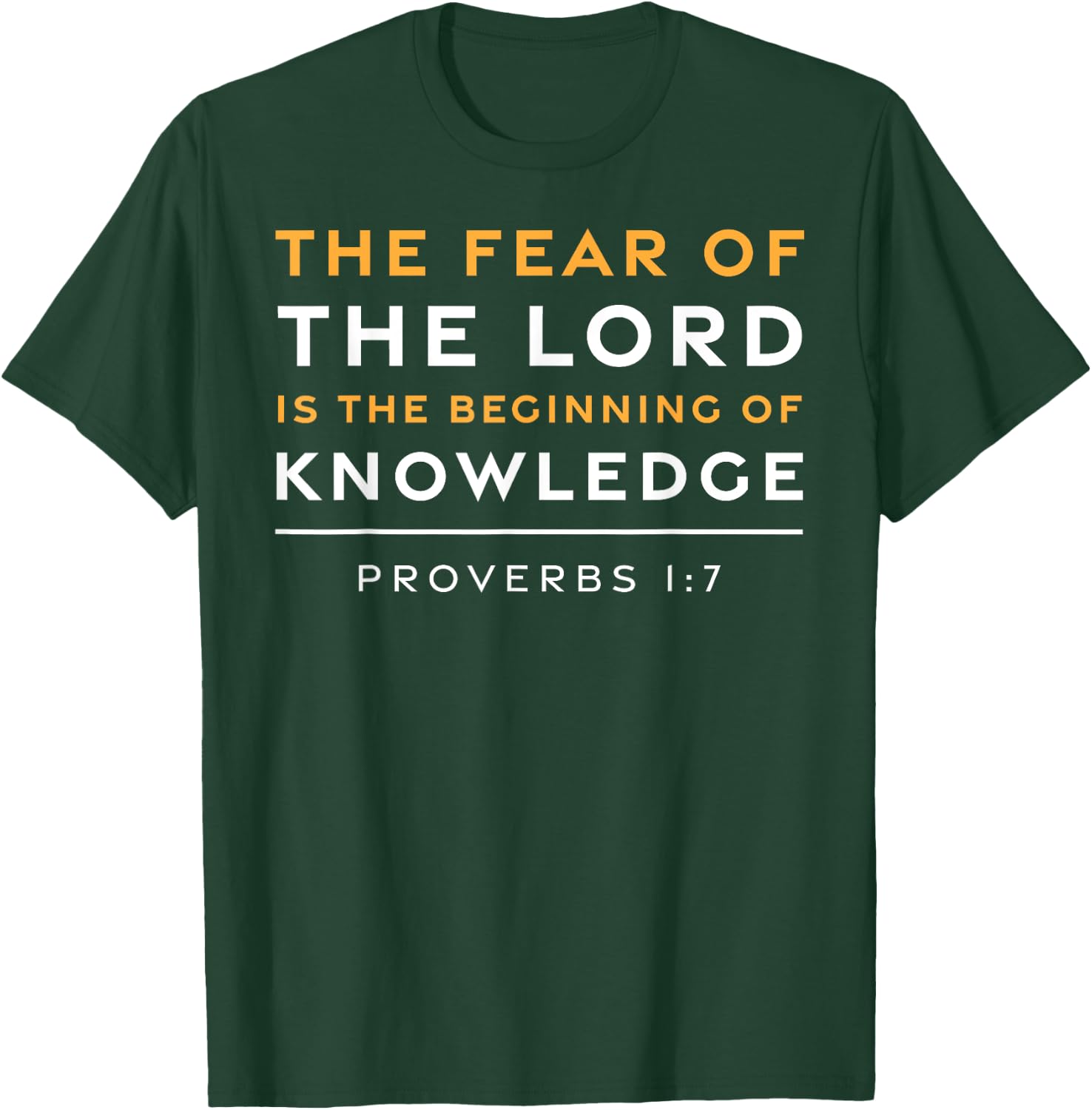 Proverbs 1:7 Fear of the Lord Jesus Christian Bible Verse T-Shirt - T-Shirt | Forest