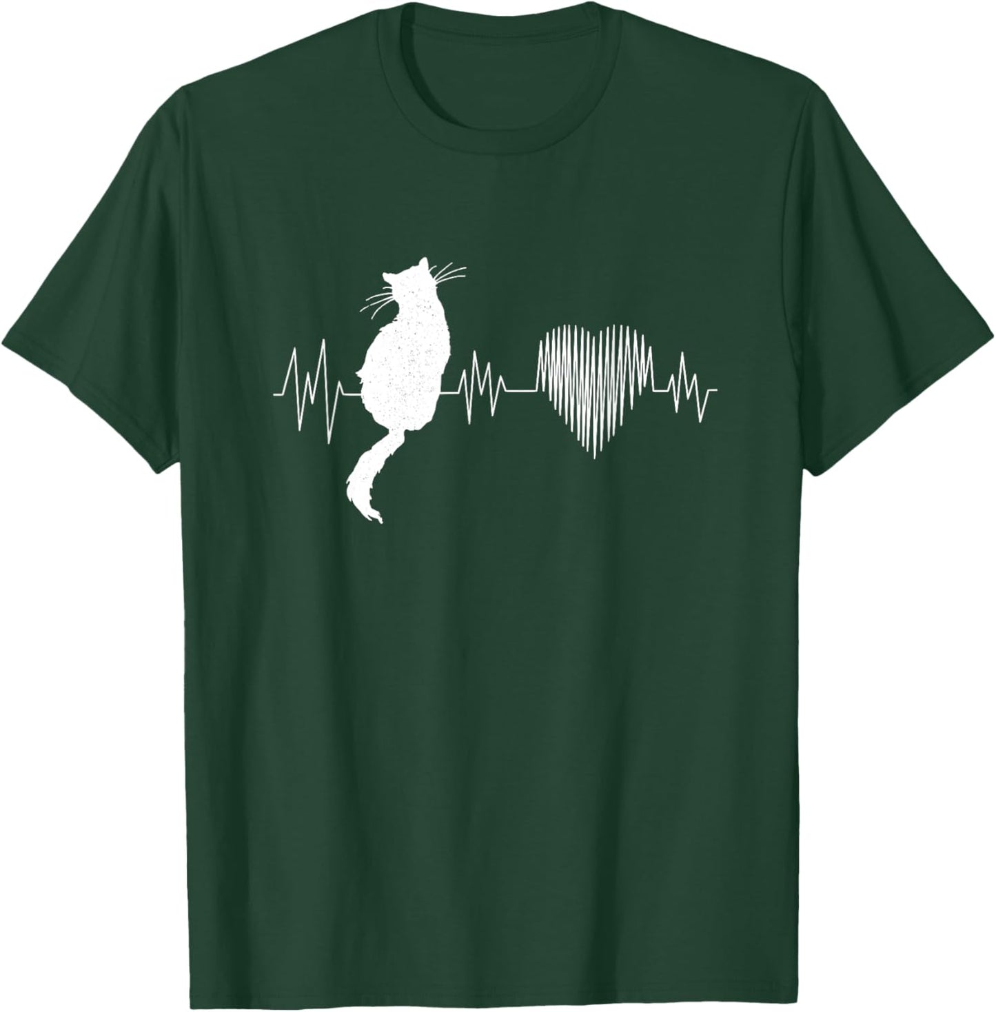 Funny Cat Shirts , Meowy Cute Cat Lover Heartbeat T-Shirt - T-Shirt | Forest