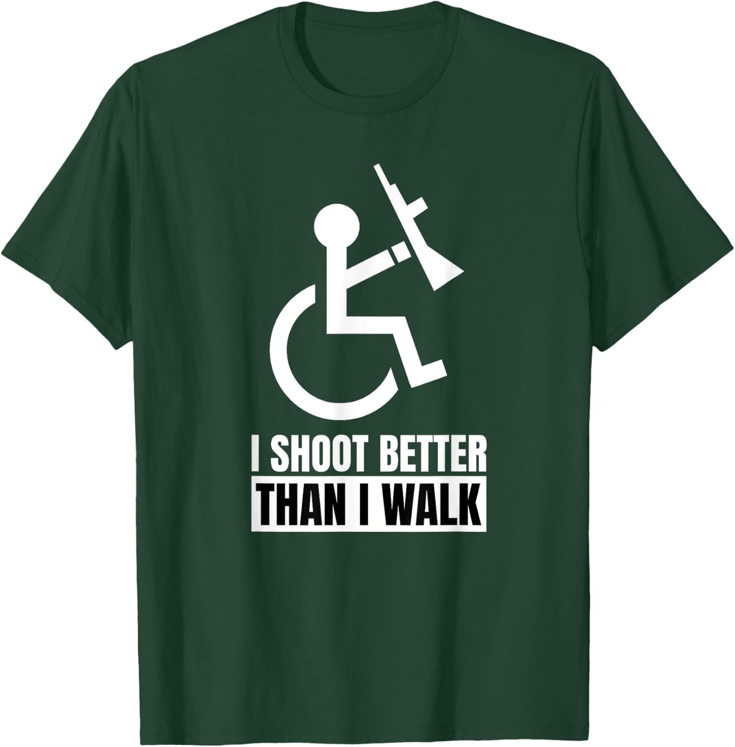 Disabled Veteran Gun Owner Military Soldier Wheelchair User T-Shirt - T-Shirt | Forest