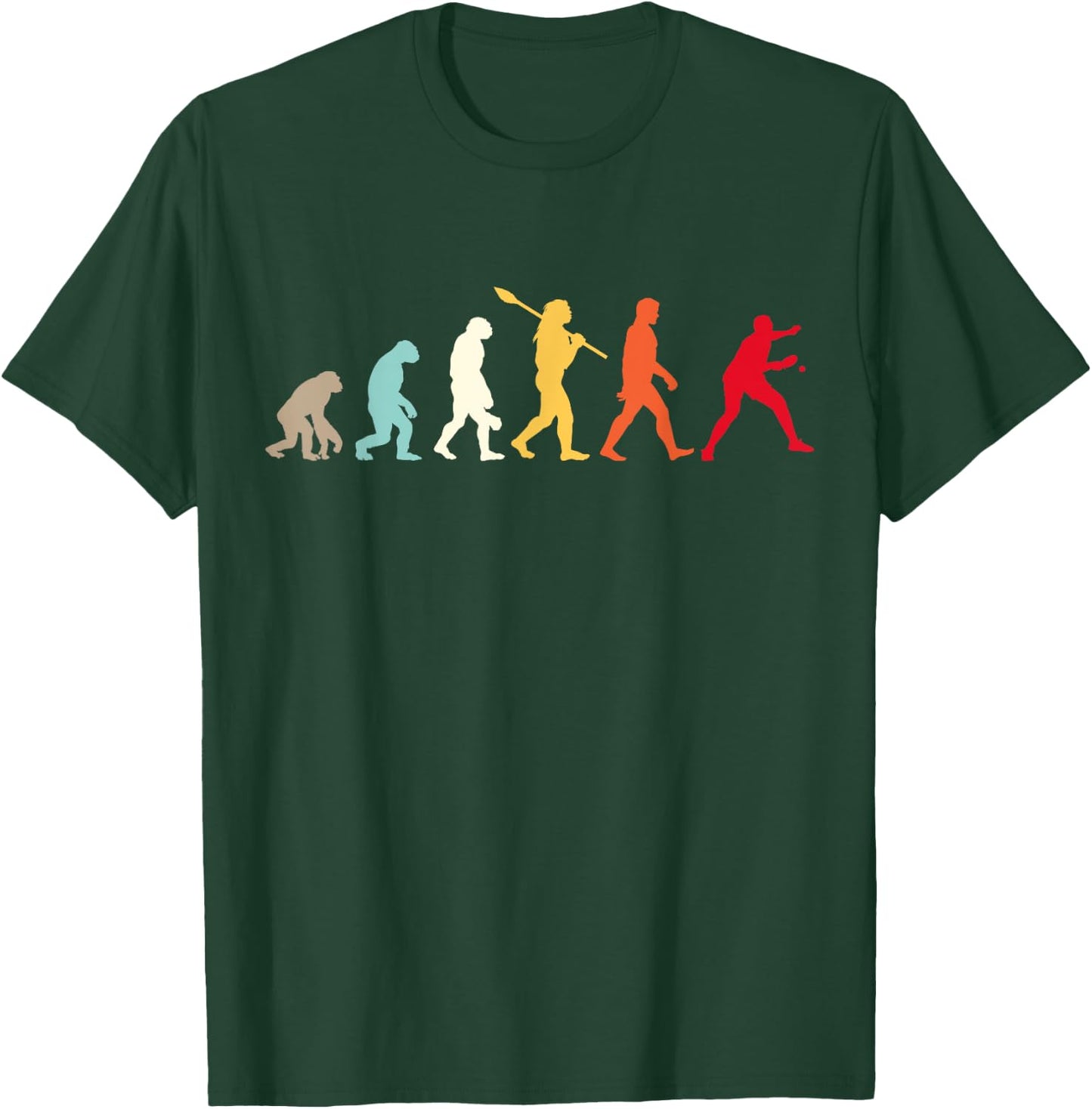 Retro Vintage Ping Pong Evolution Funny Table Tennis Player T-Shirt - T-Shirt | Forest
