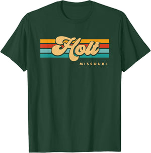 Vintage Sunset Stripes Holt, Missouri T-Shirt - T-Shirt | Forest