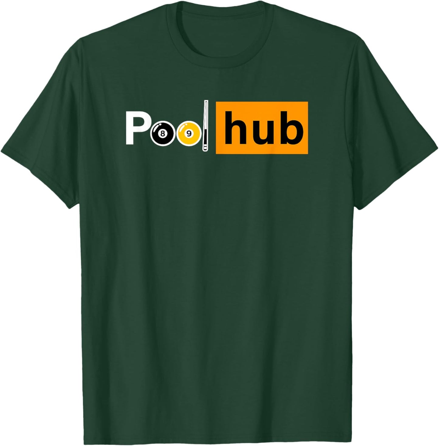 Funny Billiards Game - Pool Hub - Billiard Balls & Cue Stick T-Shirt - T-Shirt | Forest
