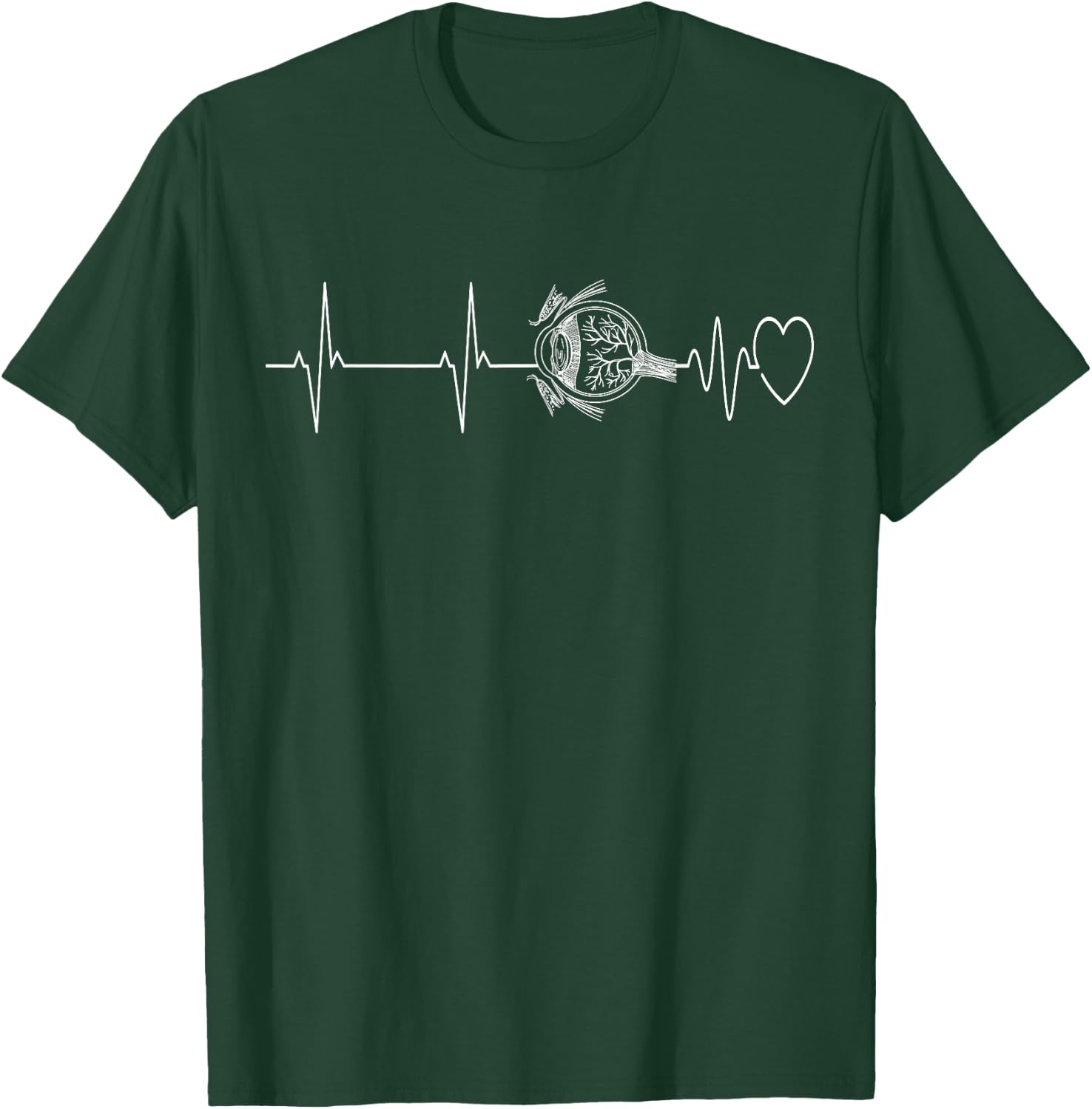 Eye Doctor Heartbeat Optometrist Ophthalmic Tech Optician T-Shirt - T-Shirt | Forest