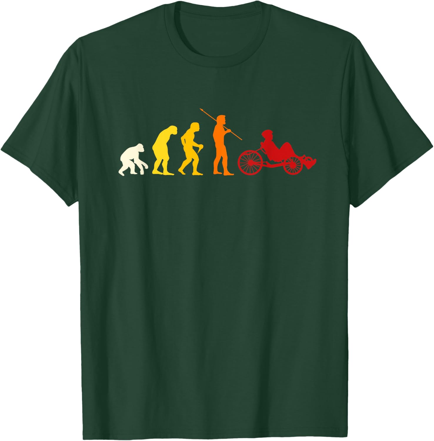 Great Recumbent Bike Evolution Design Cycling T-Shirt - T-Shirt | Forest